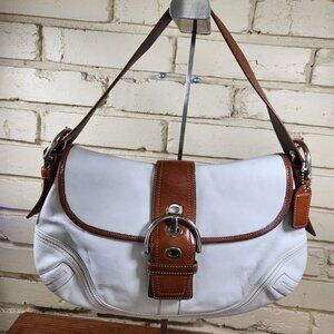 Coach Soho Pebbled White Leather Shoulder Bag